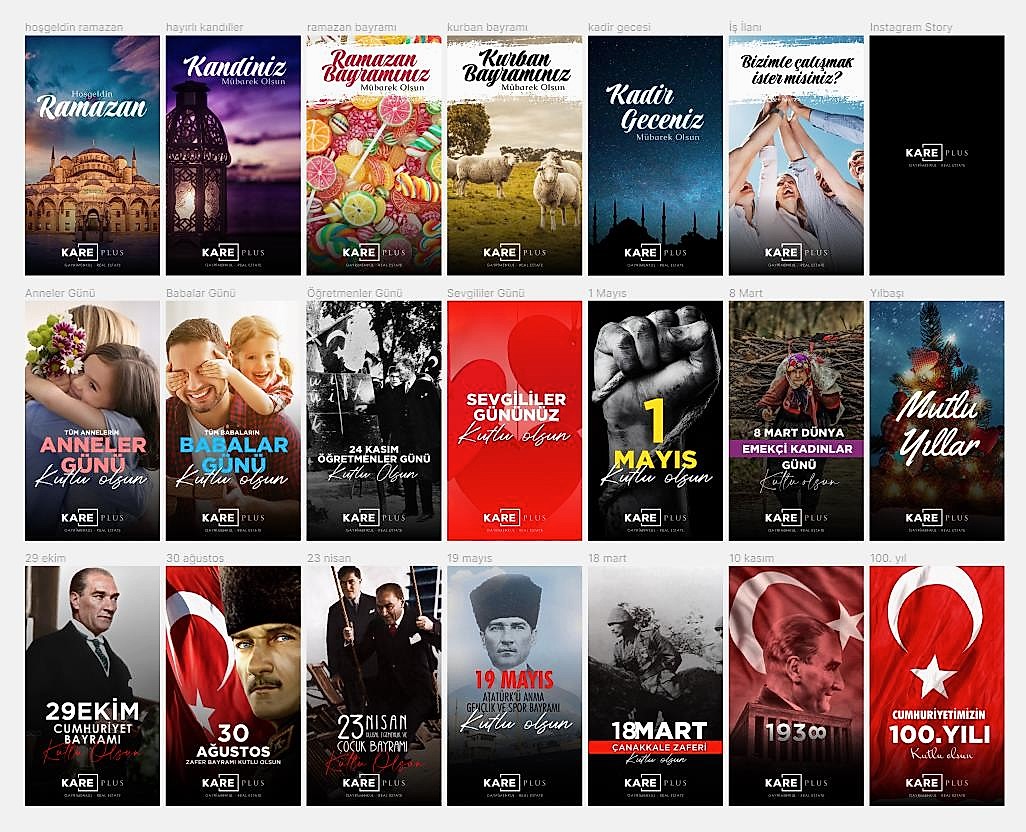 KarePlus Sosyal Medya Özel Günler Seti 274